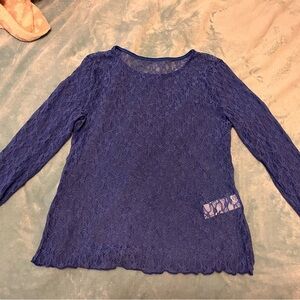 Elegant Blue Lace Women's Top
